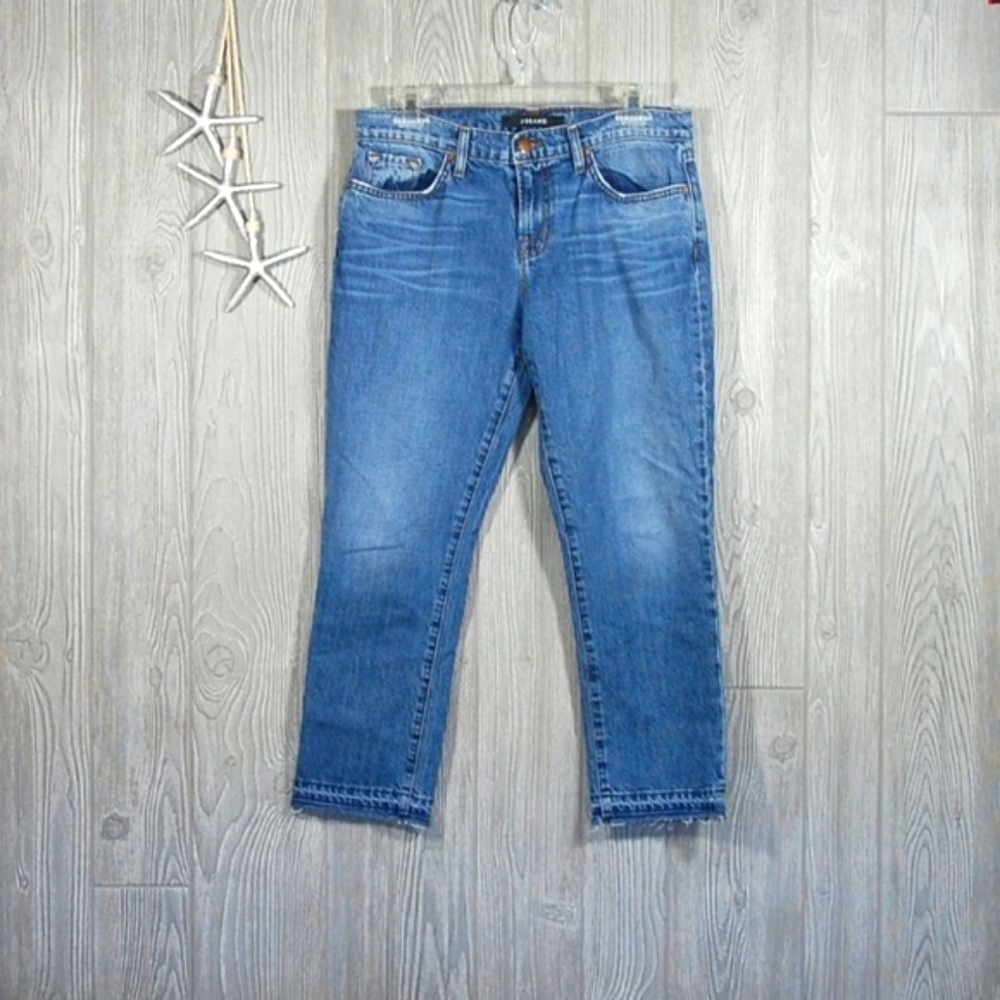 J Brand Cropped Fringe Santiago Jeans Size 27 Made USA Style 12160271